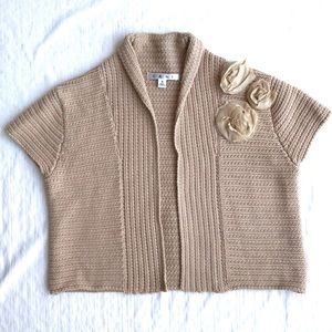 CAbi rosette cotton knit shrug
